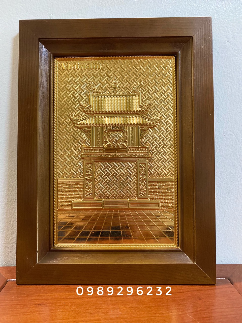 Tranh Khuê Văn Các mạ vàng 24k