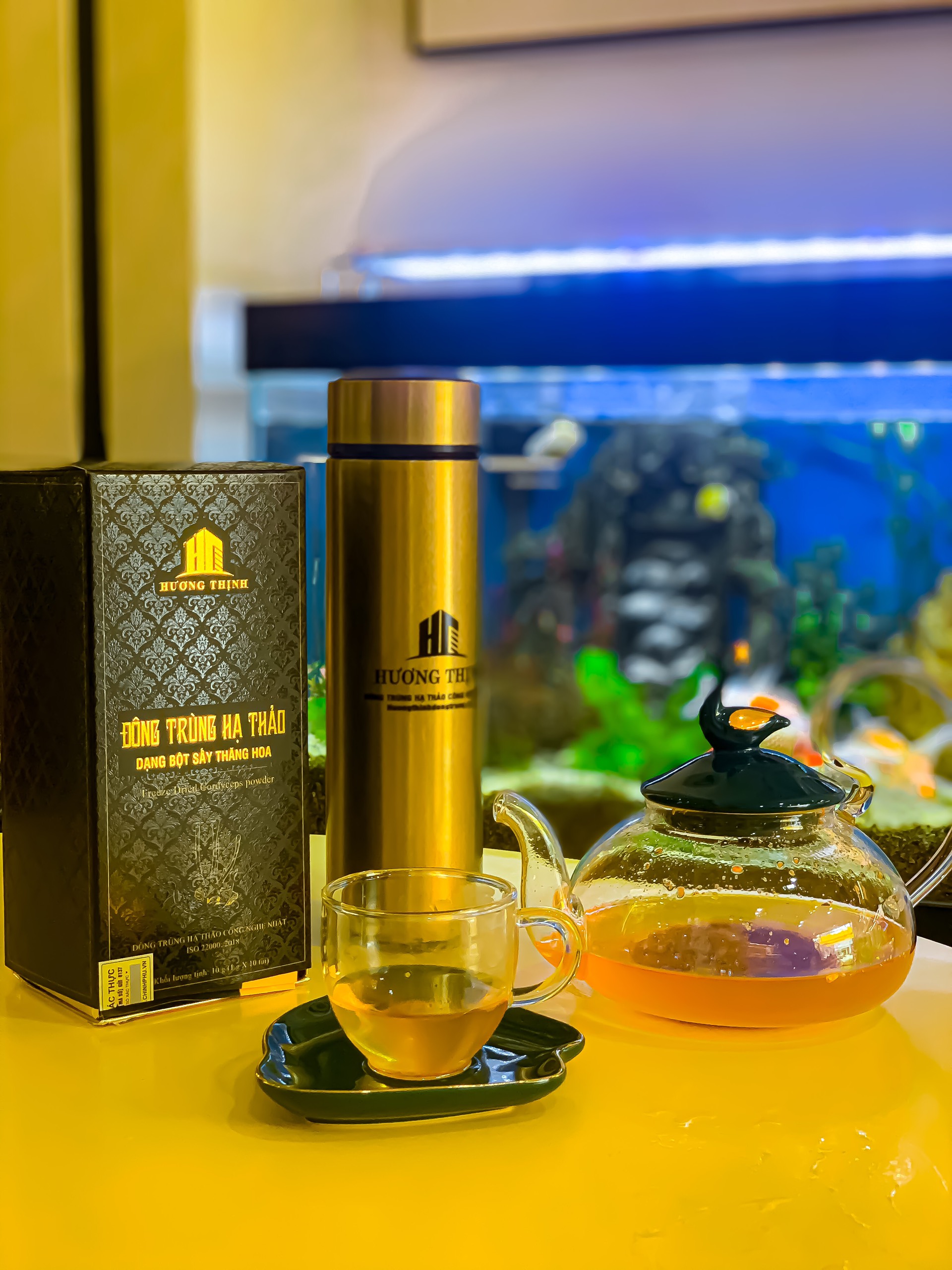 Bộ 2 Hộp Bột Đông Trùng Hạ Thảo Sấy Thăng Hoa 10 Gam + Tặng Bình Giữ Nhiệt 500ml