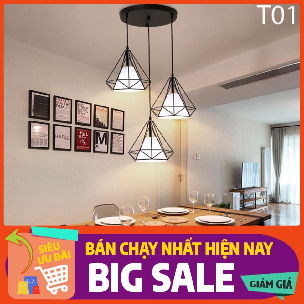 Đèn thả kim cương đen khung sắt sơn tĩnh điện phi 250-T01