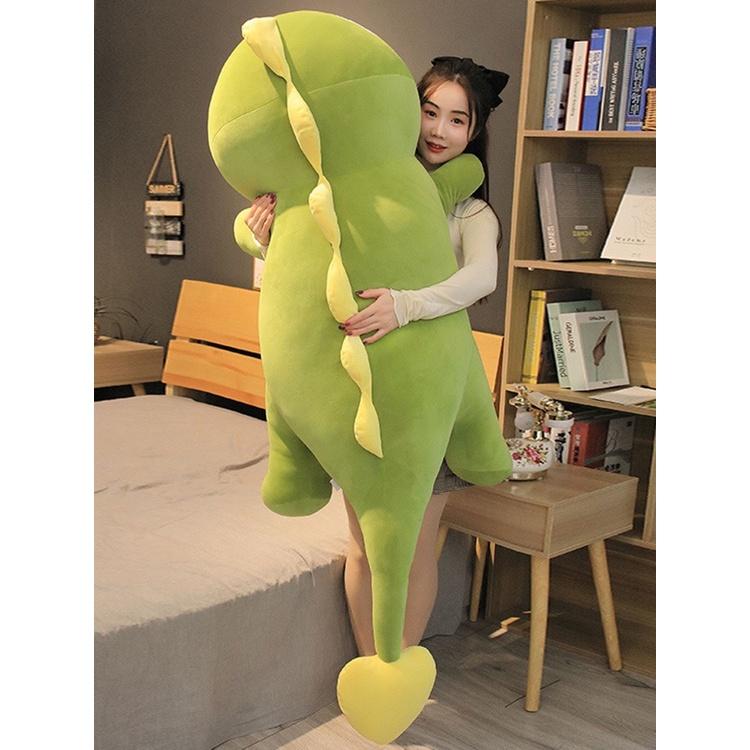 Gấu Bông Khủng Long Đuôi Tim Mắt Lồi Siêu To Khổng Lồ, Gối Ôm Dài Khủng Long Cute Dễ Thương Siêu Êm Mềm Mịn