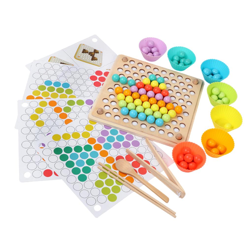 Wooden Clip Beads Game Toy Kid Hands Puzzle Early Educational Toys Gift