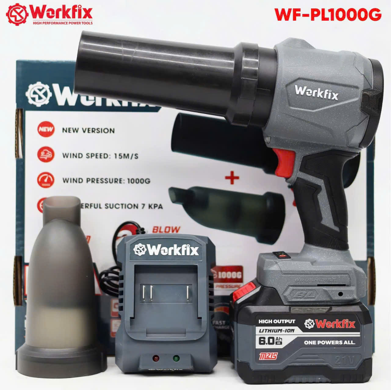 Máy Thổi Phản Lực Pin WF WF-PL1000G, Lực Thổi Lớn 1000g, 3 Tốc Độ - 2 Chức Năng Vừa Hút Vừa Thổi