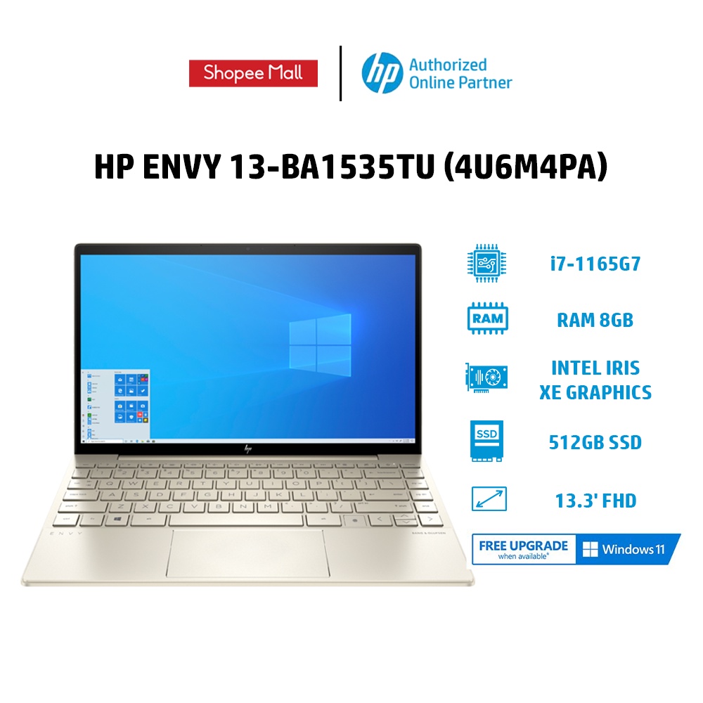 Laptop HP Envy 13-ba1535TU 4U6M4PA | i7-1165G7 | 8GB | 512GB | 13.3' FHD | Win 10 Hàng chính hãng