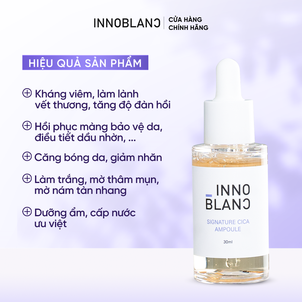 Tinh Chất Căng Bóng Da, Dưỡng Ẩm, Dưỡng Trắng, Giảm Thâm &amp; Ngừa Lão Hóa| Innoblanc – Cica Ampoule 30ml