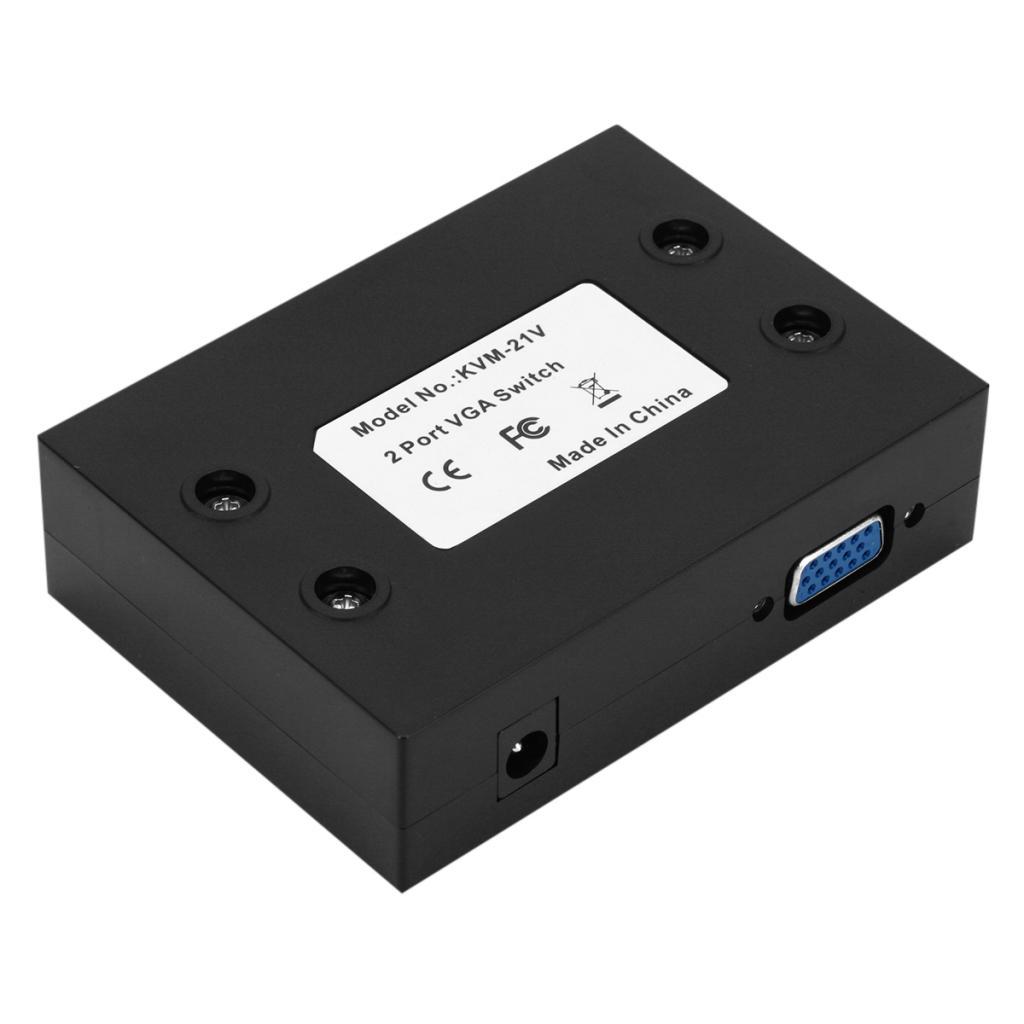 2 Ports Way SVGA VGA Manual Switch Box Splitter