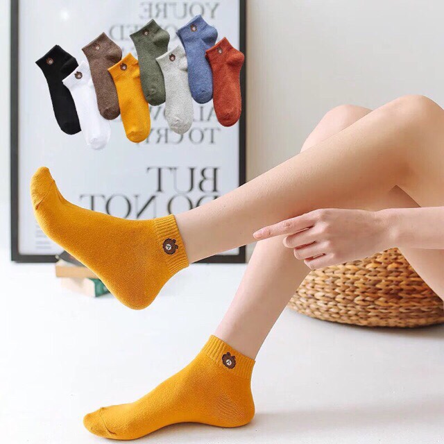 Set 10 Đôi Tất Vớ Gấu Có Túi