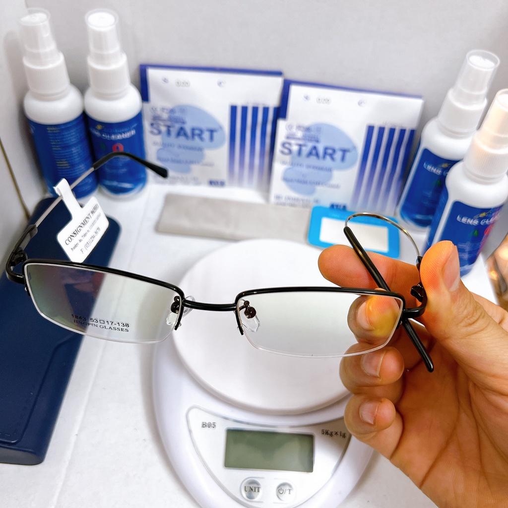 Gọng kính KT0367UNIQUI  siêu dẻo gọng thể thao nửa viền cao cấp nam nữ màu Đen black