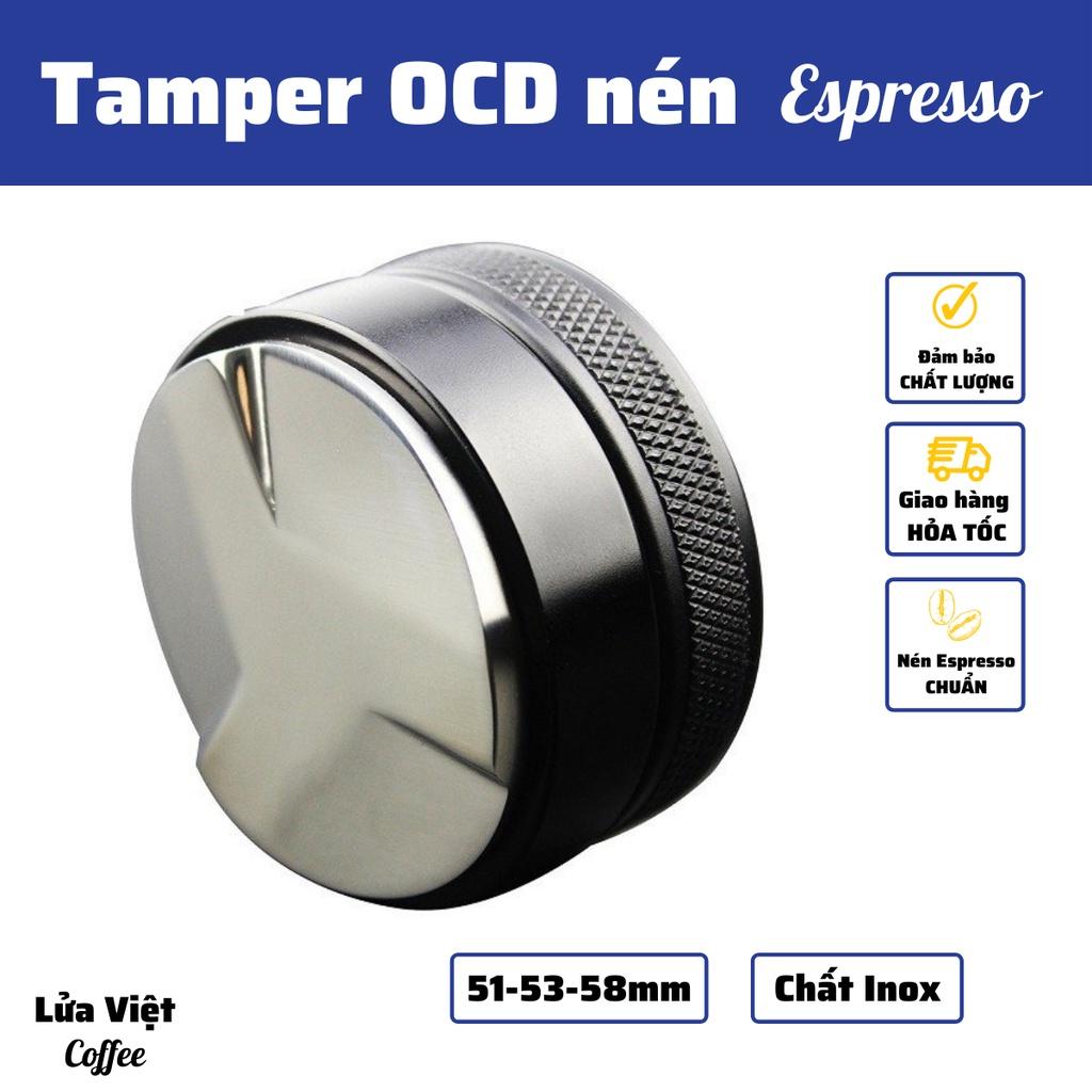 OCD gạt cà phê Mặt Chia 3 tamper Nén cà phê Espresso Cao Cấp Inox 304 phù hợp tay nén cafe pha máy đường kính 51-53-58mm