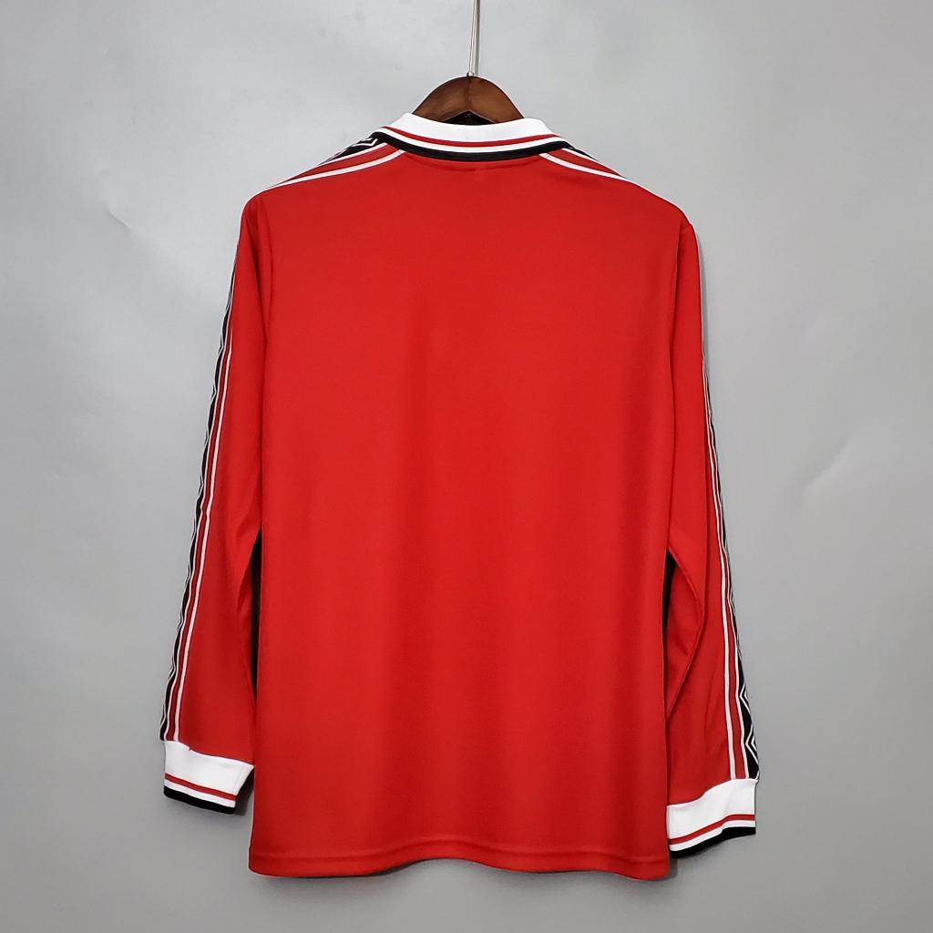Áo Bóng Đá Retro Manchester United 1998 Tay Dài - Sân Nhà bản cao cấp vải Cotton Polyester