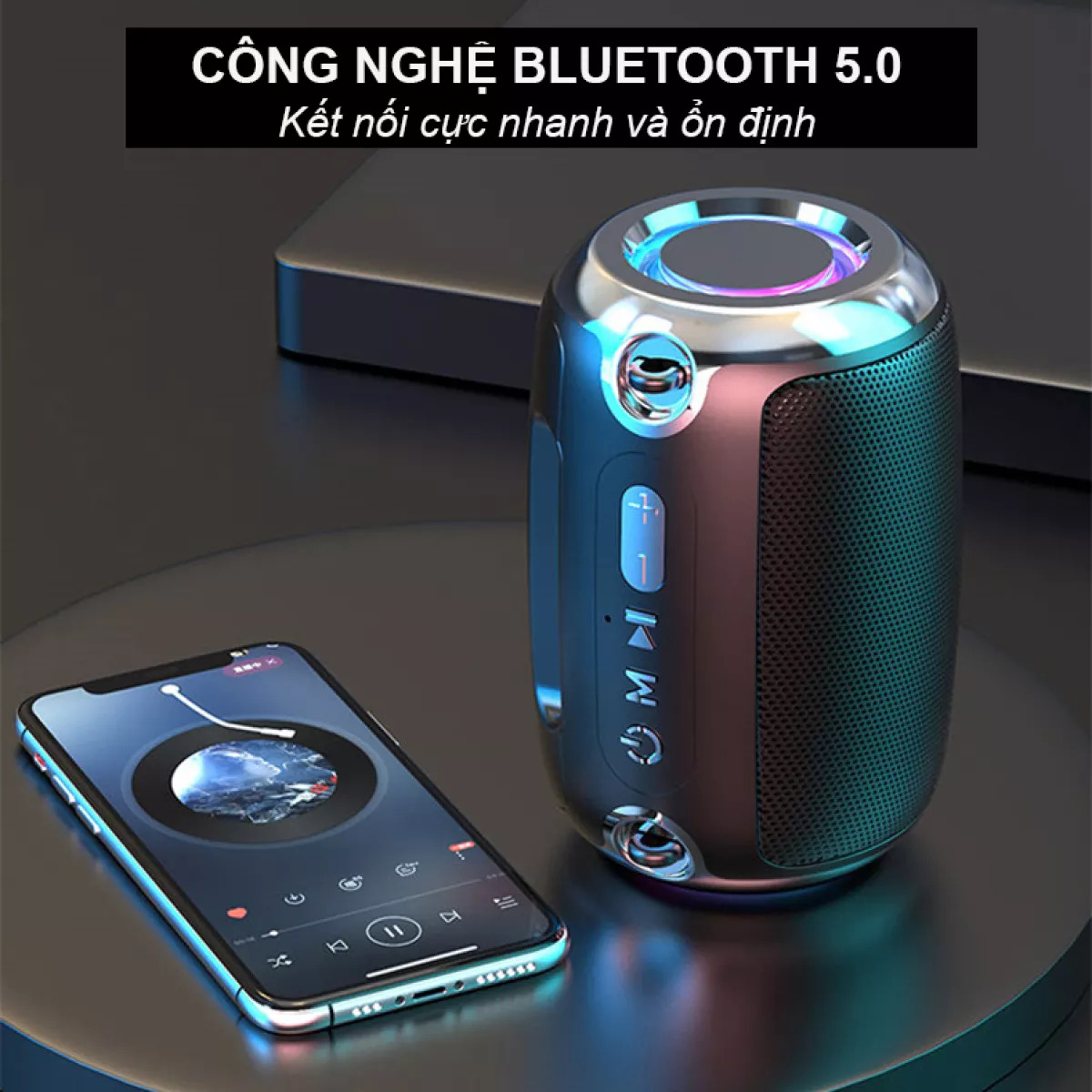 Loa Bluetooth Bass Mạnh S1 Có Đèn Led RGB - Loa Di Động Hỗ Trợ Thẻ Nhớ, USB, Jack cắm 3.5mm, PIN Khủng Bass Siêu Trầm, Âm Thanh Cực Phê, Loa Mini Kiêm Sạc Dự Phòng Cho Điện Thoại Bán Cực Chạy