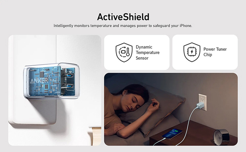 Adapter Sạc 2 Cổng ANKER 521 Nano Pro 40W Type-C Sạc Nhanh Nhỏ Gọn Tích Hợp PIQ 3.0 Tương Thích Iphone 13/13 Mini / 13 Pro / 13 Pro Max / 12, Galaxy, Pixel 4/3, Ipad / Ipad Mini A2038 - Hàng Chính Hãng