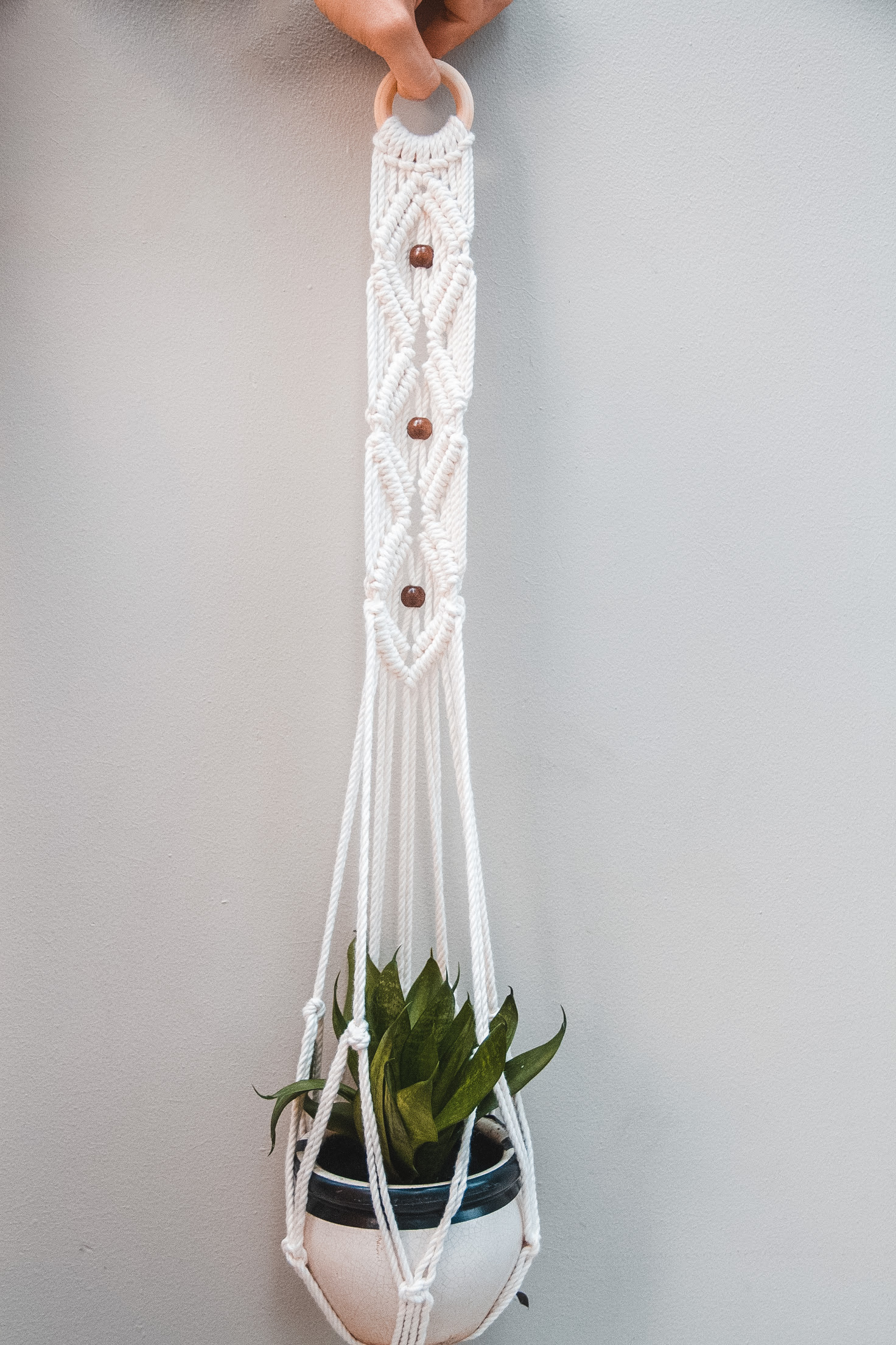 Dây Treo Cây Trang Trí Macrame Boho- Sản Phẩm Handmade, Dùng Treo Tường Decor Trong Nhà Ở, Văn Phòng Làm Việc, Homestay, Quán Cà Phê