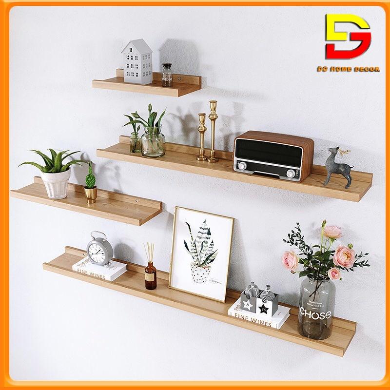 Kệ Gỗ Decor Giá Gỗ Treo Tường Trang Trí Phòng Khách Làm Kệ Đựng Gia Vị Rộng 12cm DC-29