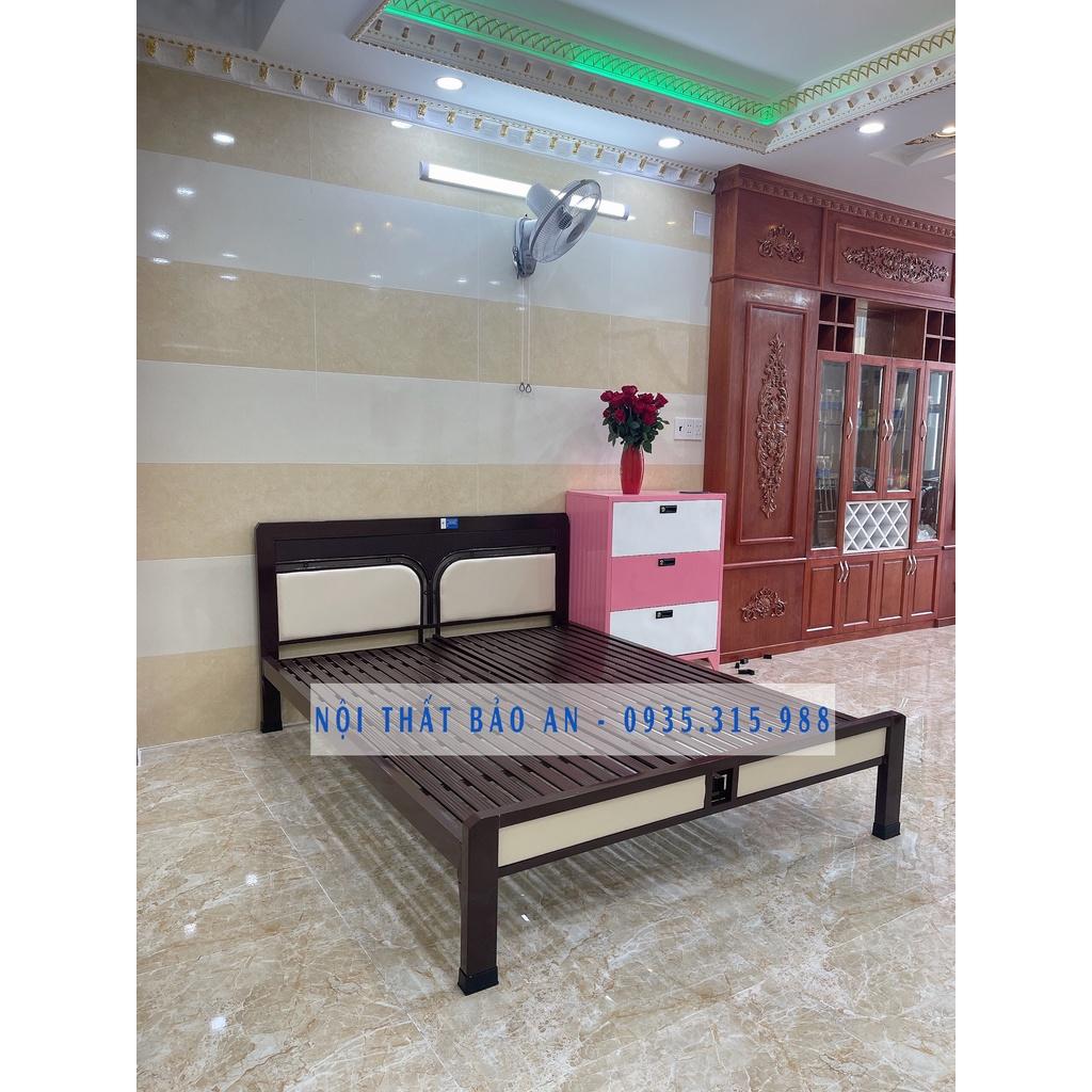 Giường sắt khung hộp ngang 1m4 dài 2m BẢO AN