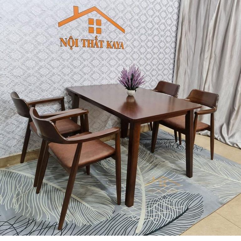 Bộ bàn 4 ghế Hirosima 1m2 (Nâu)