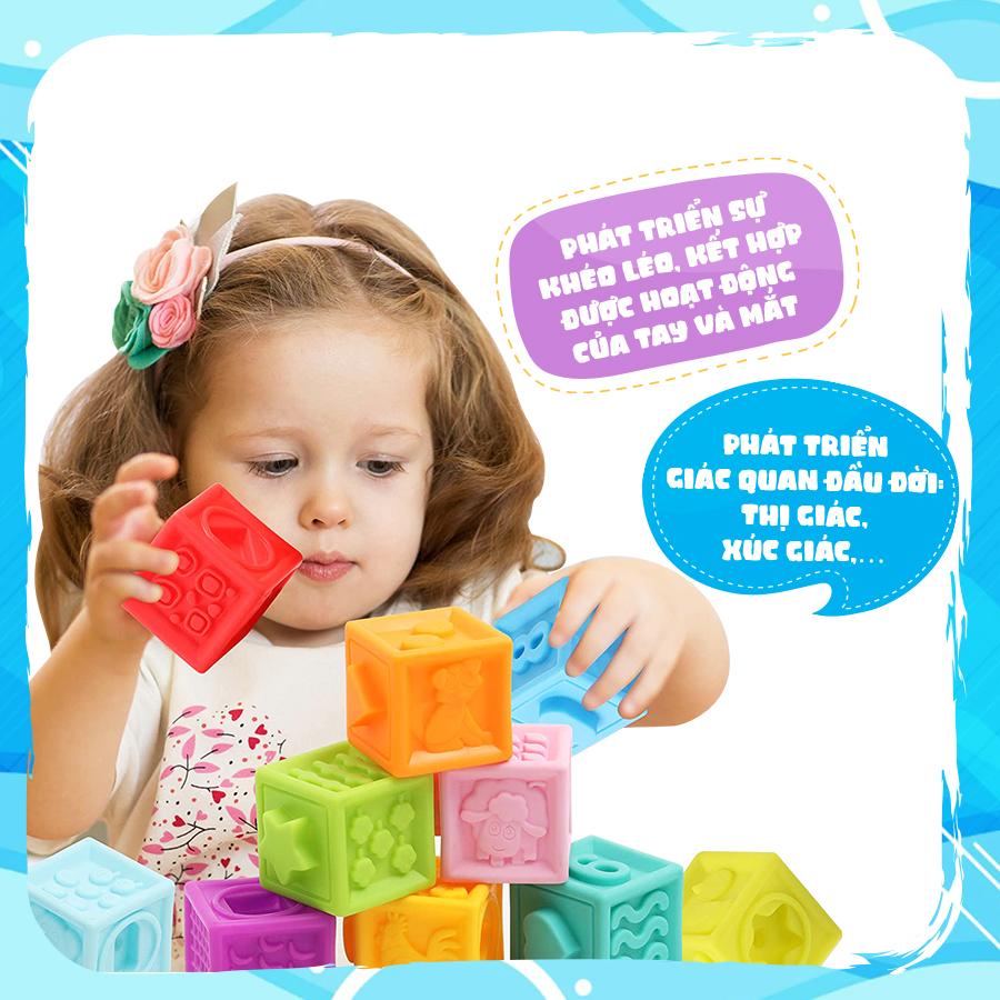 Đồ Chơi PEEK A BOO Hình Khối Nhựa Mềm Cho Bé-16 Chi Tiết PAB025