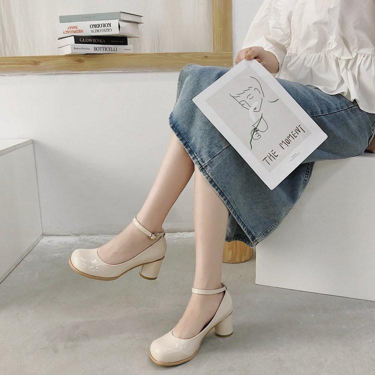 Giày Búp Bê Nữ Mũi Tròn Đế Dày Thời Trang Hàn Quốc Xinh Xắn