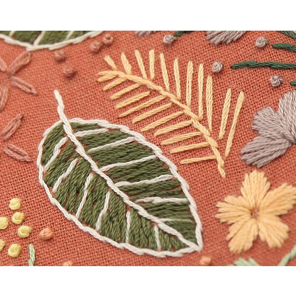 Embroidery Hoop Kids Adult Cross Stitch Threads Kits Flower Leaves, 2 Styles