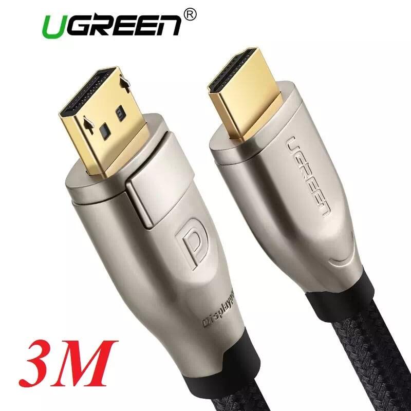 Ugreen UG40435DP111TK 3M Màu Đen Cáp chuyển đổi Displayport 1.2 sang HDMI 2.0 cao cấp - HÀNG CHÍNH HÃNG