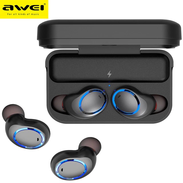 Tai nghe Bluetooth thể thao chống nước Awei T3 TWS Earbuds (Bluetooth 5.0, xử lý tiếng ồn CVC 6.0, công nghệ âm thanh A2DP / AVRC) - Hàng chính hãng