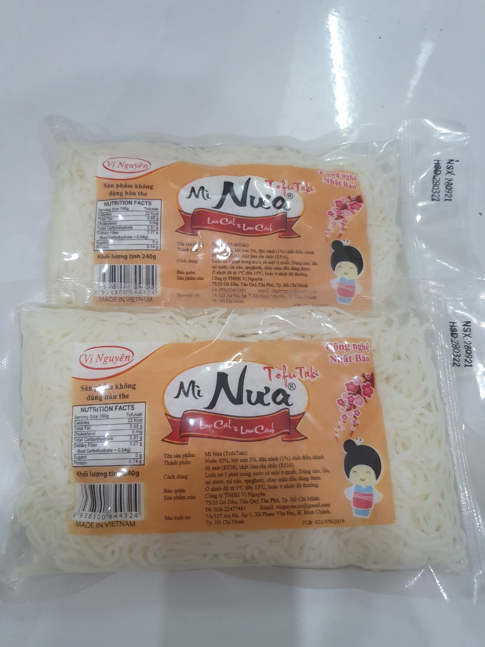 Combo 3 Gói Miến Nưa 2 Gói Mì Nưa Vị Nguyên 240Gram