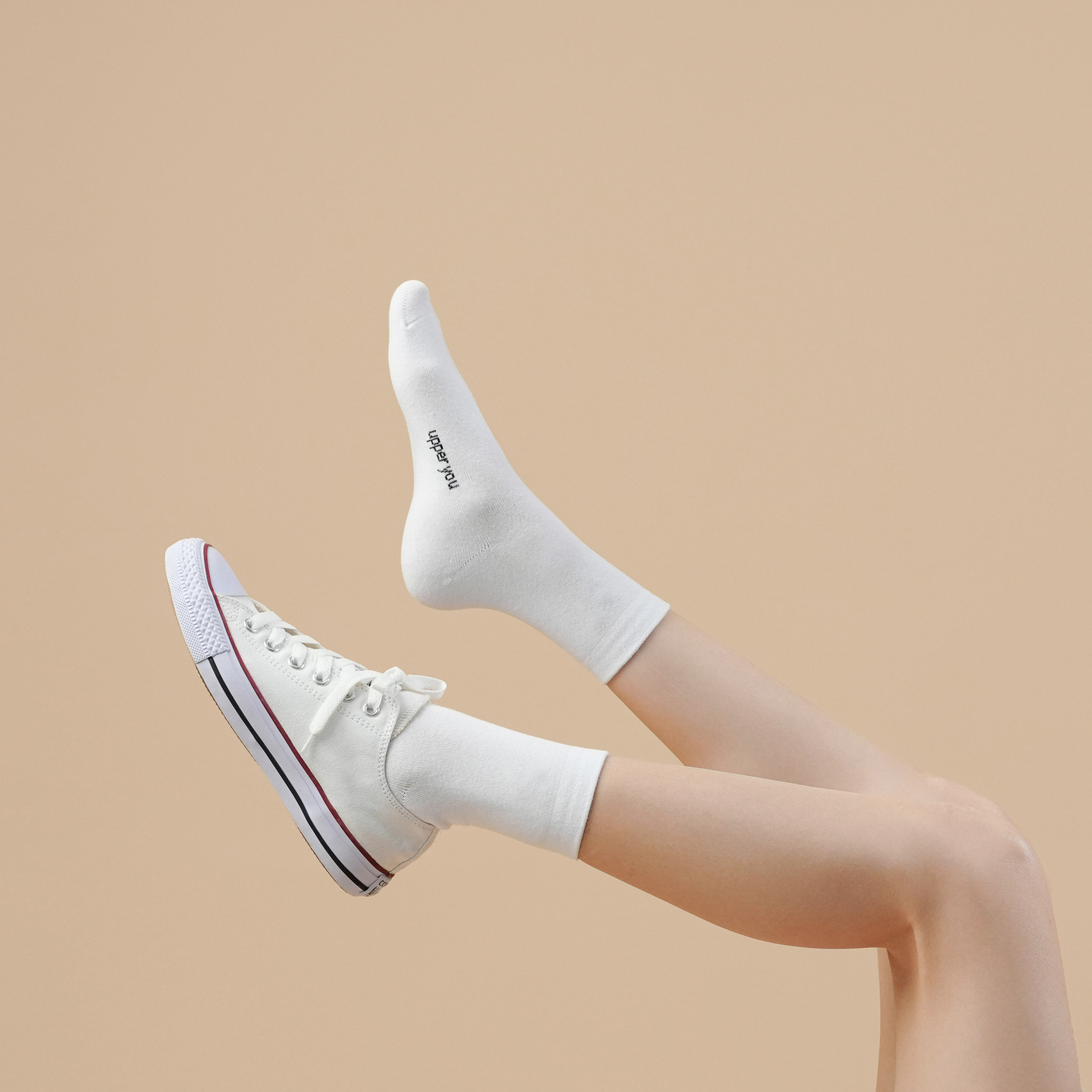Tất Vớ Nữ Cổ Trung UPPER YOU Cotton Tự Nhiên Êm Ái Dày Dặn Thoáng Khí Khử Mùi - BSF3001