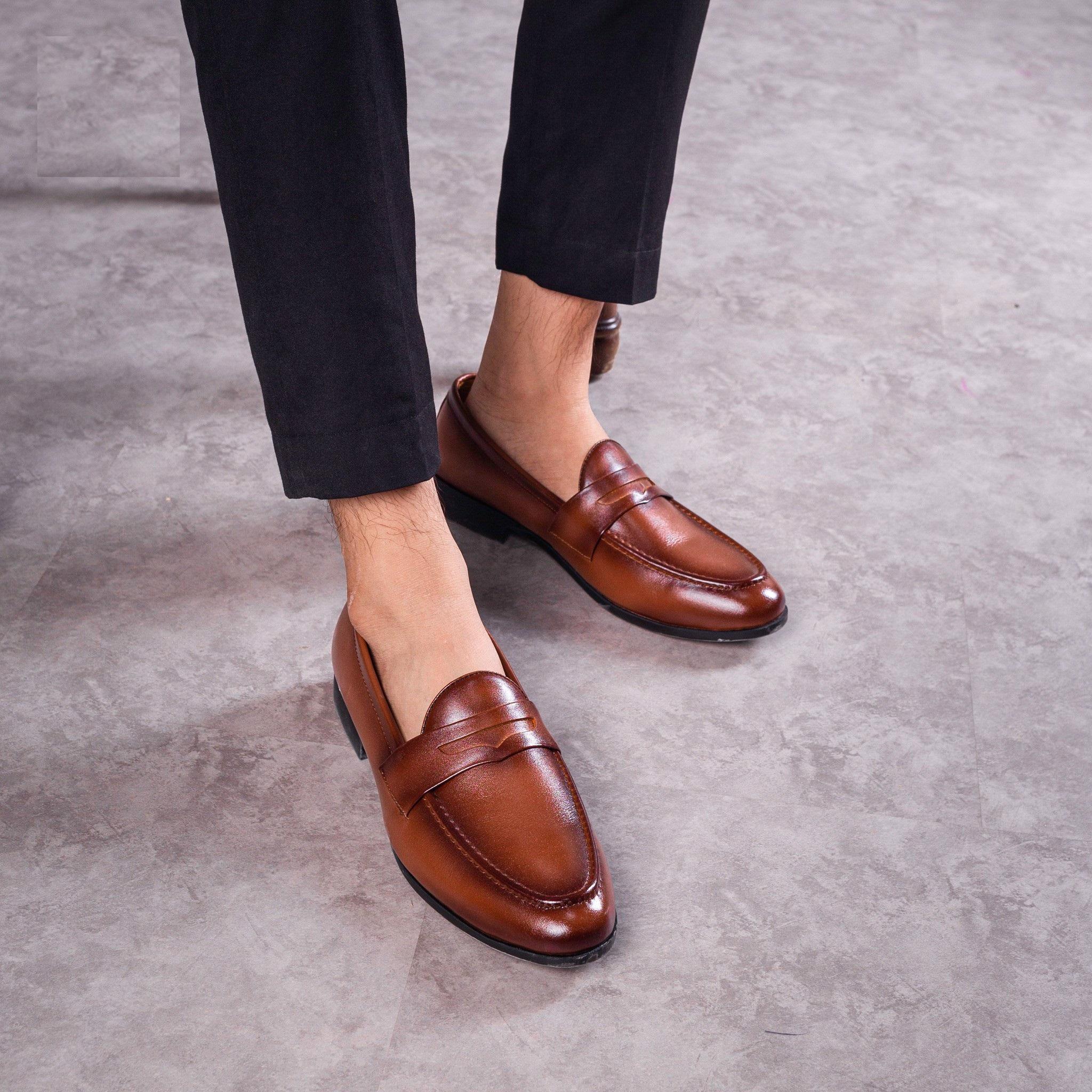 Giày Lười Nam Penny Loafer Da Bò Thật 100% Bỏa Hành 12 Tháng