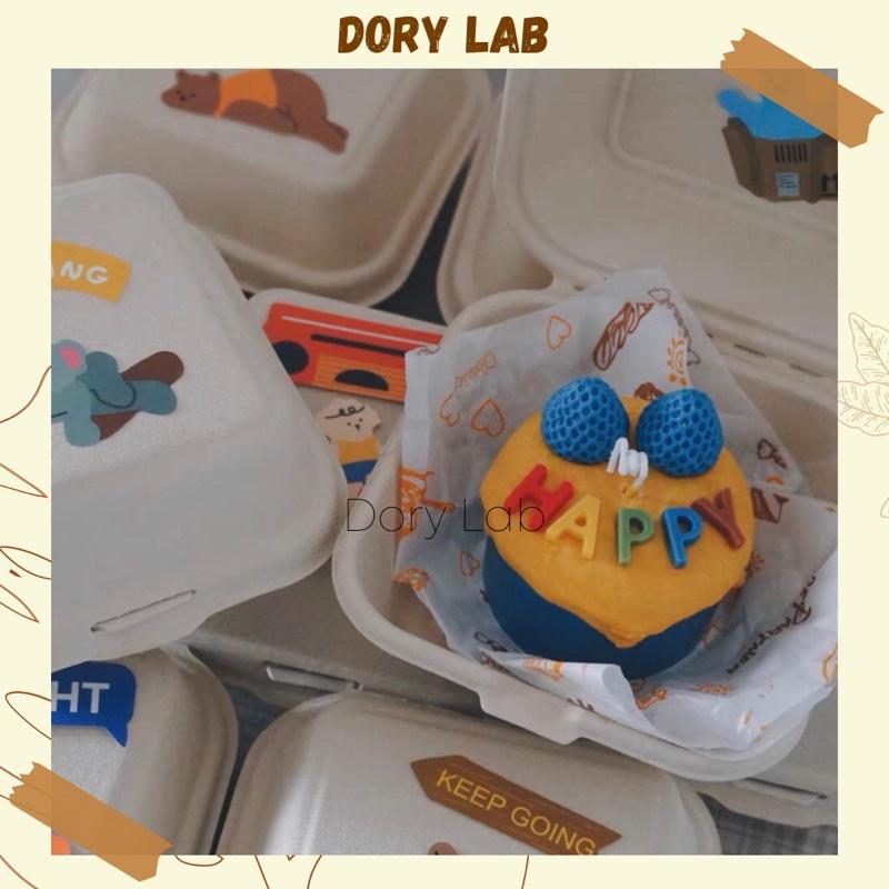 Nến Thơm Bánh Kem Chữ Happy Màu Sắc Dâu Tây - Dory Lab