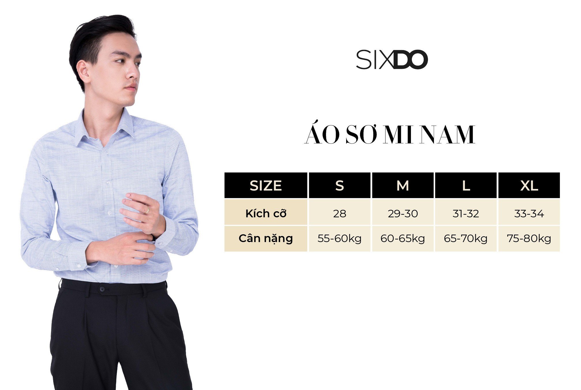 Áo sơ mi nam công sở SIXDO