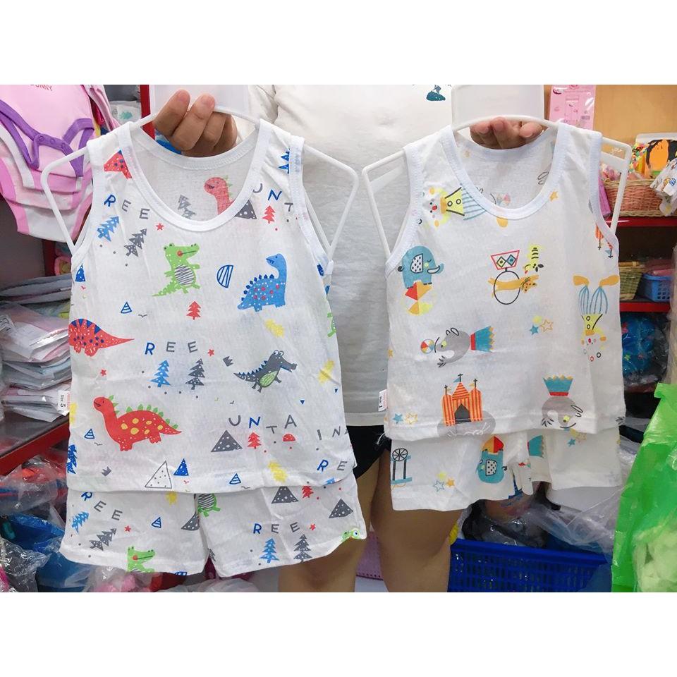 Bộ quần áo sát nách cotton giấy cho bé sơ sinh