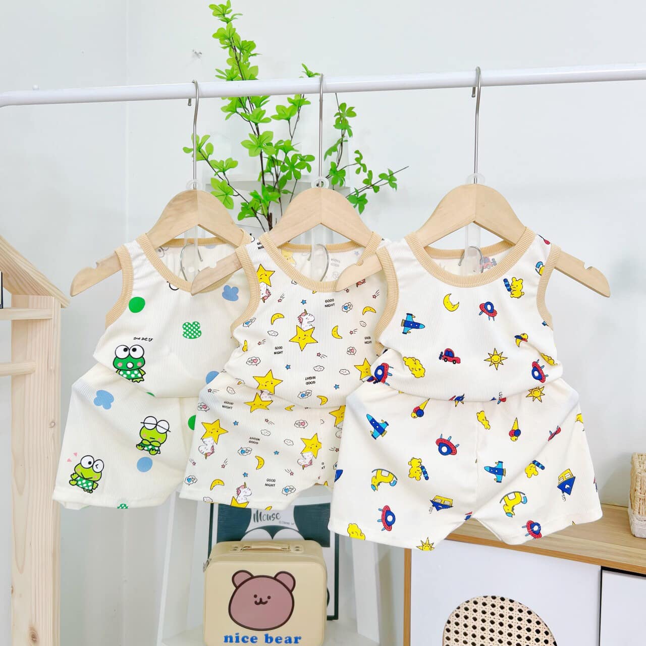 Combo 2 bộ tăm lạnh 3 ba lỗ hàng loại 1 chất đẹp cho bé