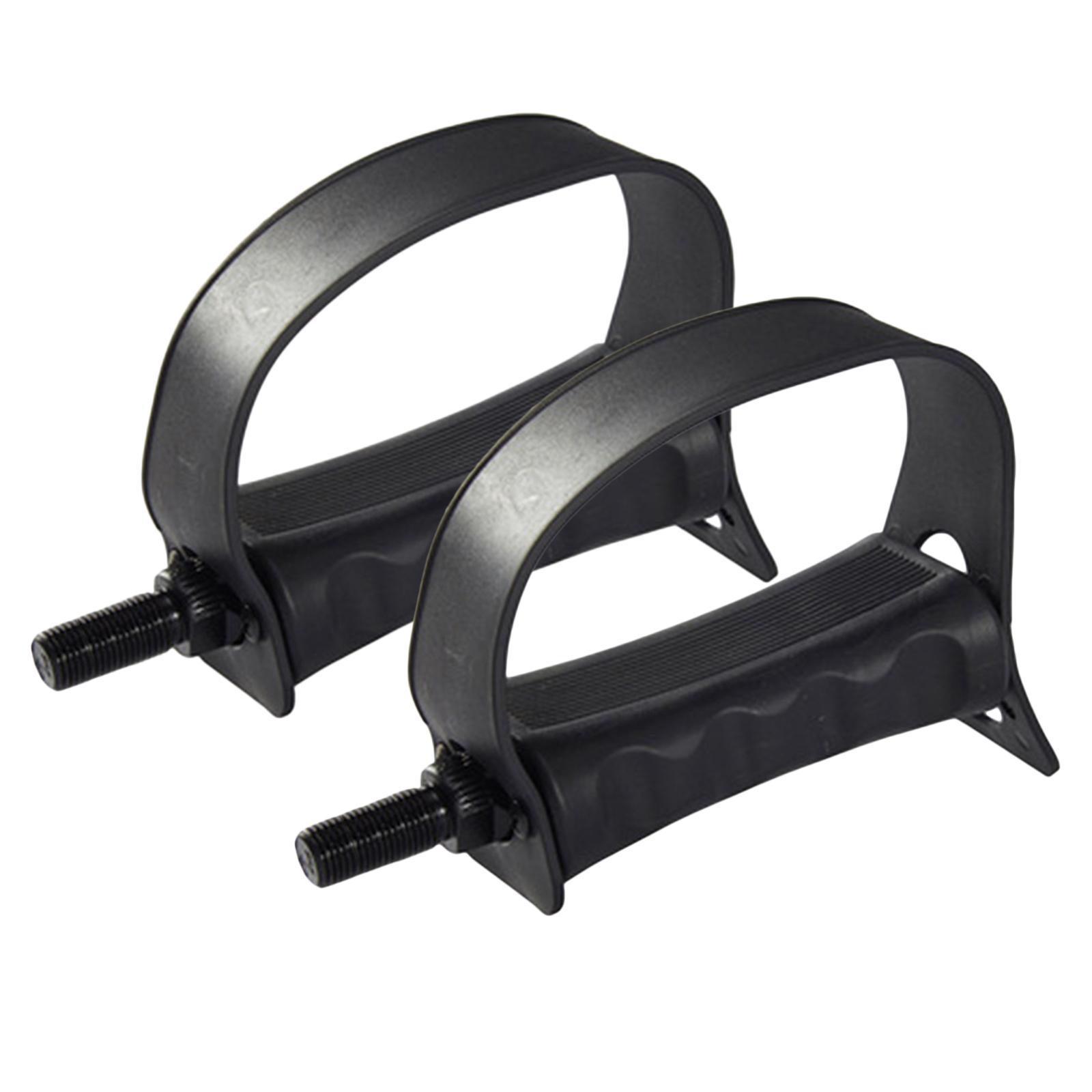 Stationary Bike Pedals - 1 Pair Exercise Bike Pedals with Straps, Fits for Flat Form Exerciser Equipment & Exercise Bike Bicycle