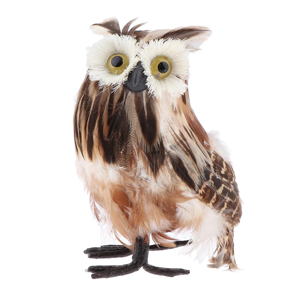 Cute   Furry   Owl   Simulation   Animal   Figure   Toy   Home   Garden