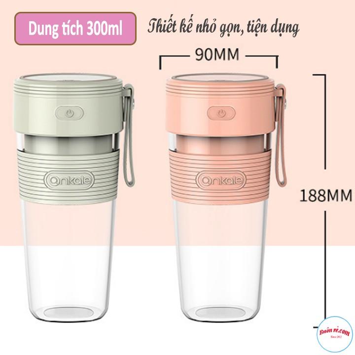 Máy Xay Sinh Tố Hoa Quả Cốc Cầm Tay Mini 300ml Sạc Điện cổng USB - br00424