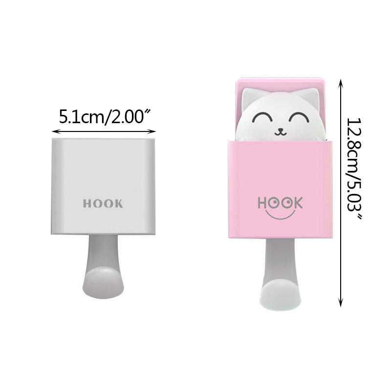 Creative Cute Hidden Cat Wall Hanging Hook for Clothes Hat Scarf Key Cute Animals Hanger Rack Wall Decoration Free Punching