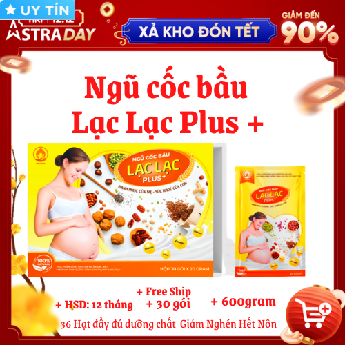 [ 1 hộp - 30 gói ] Ngũ cốc bầu Lạc Lạc plus hộp 30 gói/600gram - Tặng quà cho bé