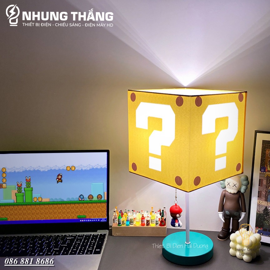 Đèn Bàn Dấu Hỏi Giật Dây Super Mario DB-915 - 3 Chế Độ Ánh Sáng - Decor Trang Trí Phòng Ngủ,Bàn Làm Việc - Có Video