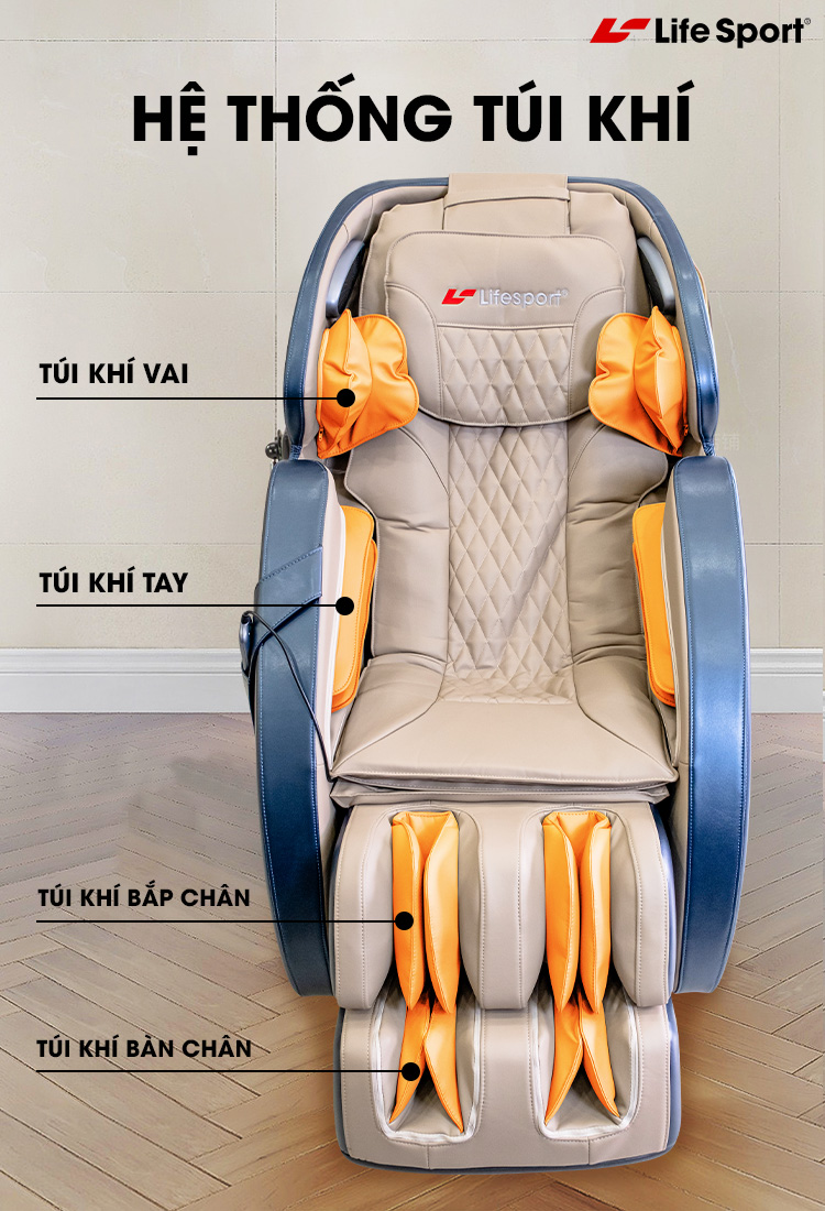 [NEW 2023] Ghế Massage Lifesport LS-2200 mẫu mới thiết kế mới có bóp đầu, túi khí toàn thân, cải tiến con lăn silicon 4D Plus thế hệ mới, vòng bóp đầu chuyên sâu riêng biệt, cải tiến thêm 26 chế độ đấm bóp massage thư giãn toàn thân.