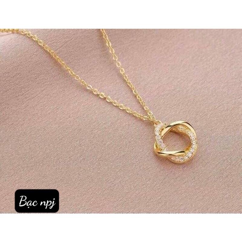 Dây chuyền liền mặt xinh xắn , Vòng cổ nữ Bạc Ta - Bạc Npj