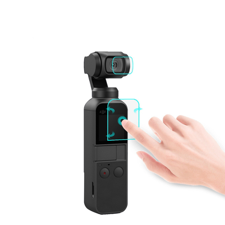 Miếng dán bảo vệ màn hình và camera cho Osmo Pocket chính hãng Puluz - Hàng chính hãng