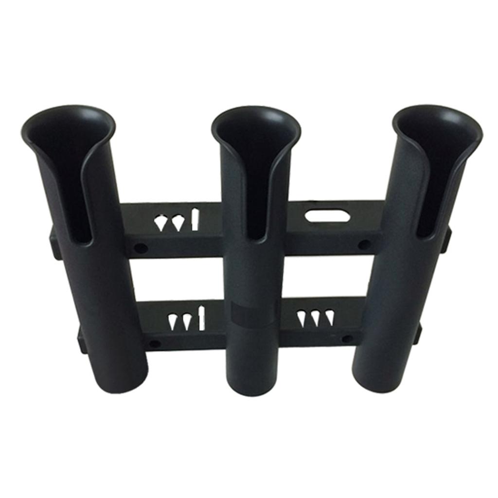 3 Rod Black Fishing Rod Holder Bracket Racks Sockets for Boat Yatch Fishing