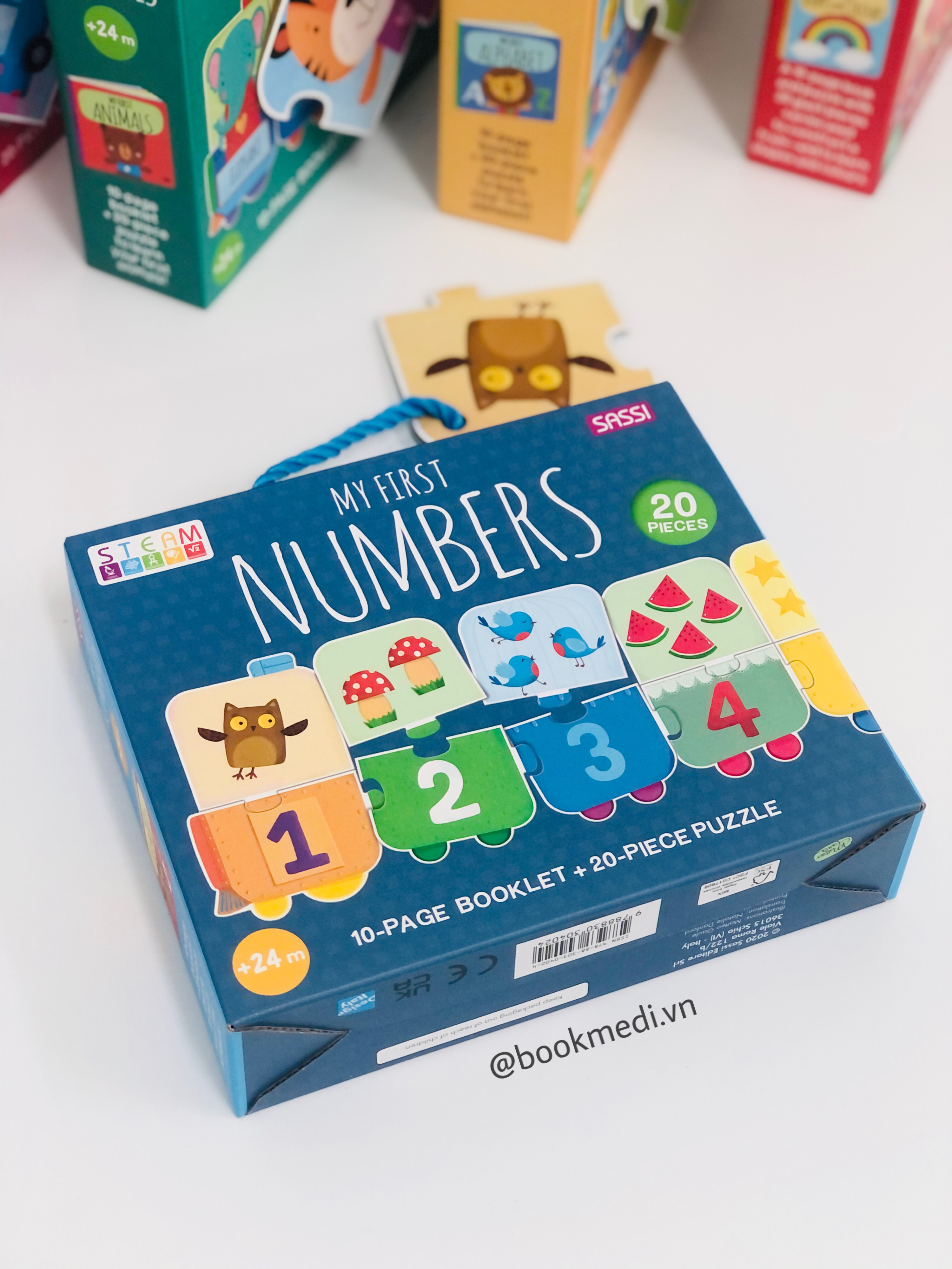 Bộ đồ chơi ghép hình + sách giúp bé học số đếm - Steam - My First Numbers