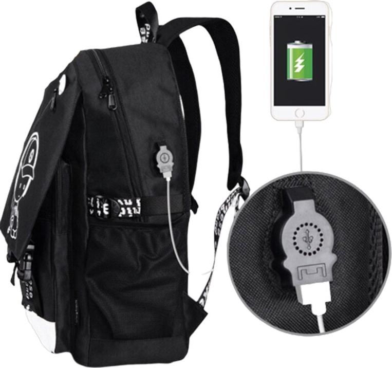 Balo Nam Phát Sáng Có Sạc USB, Khóa Chống Chộm, Chống Nước Balo Đi Học Cao Cấp
