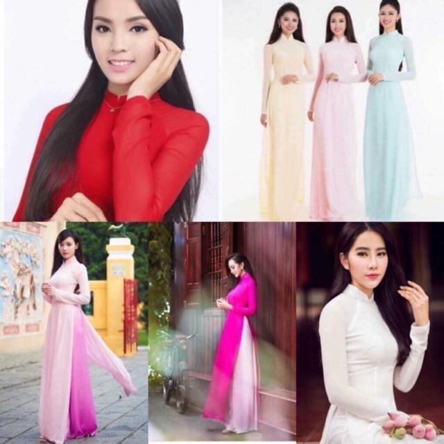 Áo dài truyền thống giá rẻ_Áo dài trơn không bao giờ lỗi mốt