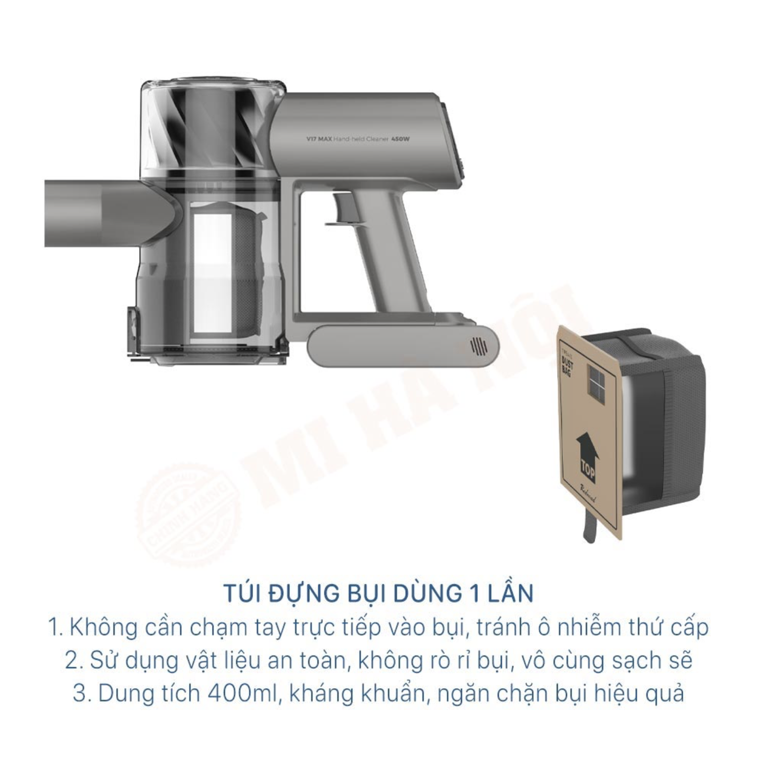 Máy hút bụi không dây cầm tay Redroad V17 Max – Tự động hút rác – Lực hút cực khủng – Bộ lọc HEPA kép - Hàng Chính Hãng