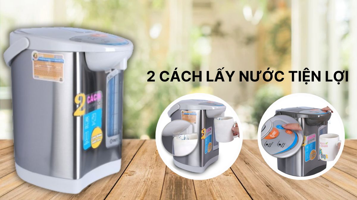 Bình thủy điện Comet CM3226 – Dung tích 3.6L, công suất 730W, ruột inox 304, giữ ấm tự động – Hàng Chính hãng, bảo hành 12 tháng