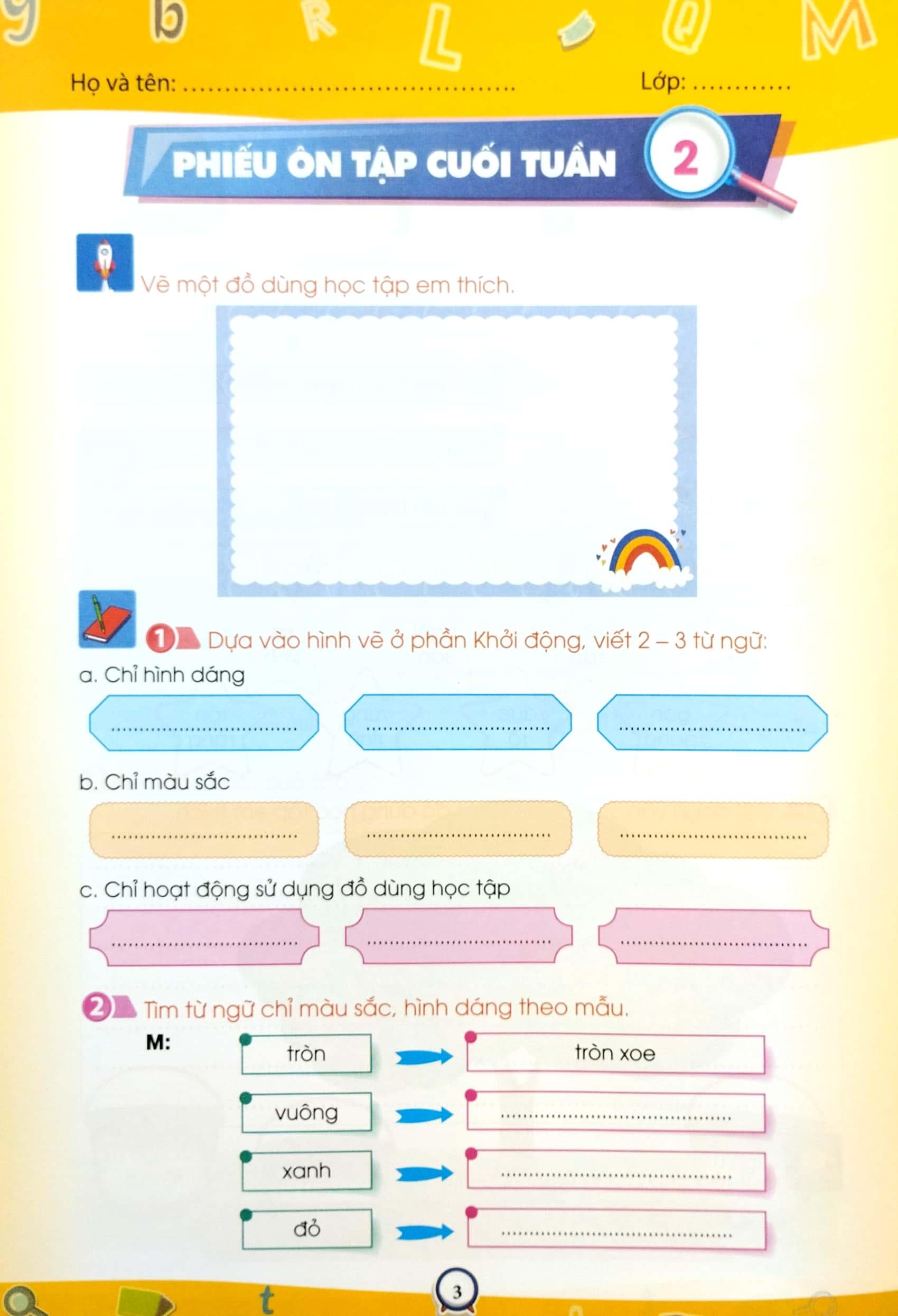 Phiếu Ôn Tập Cuối Tuần - Môn Tiếng Việt - Lớp 3 - Chân Trời Sáng Tạo