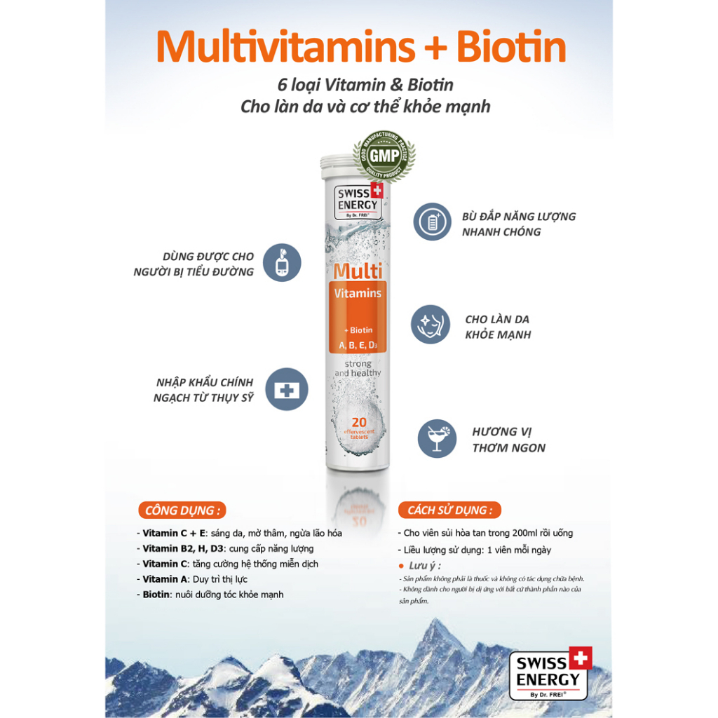 Viên Sủi Dr. Frei Bổ Sung Vitamin Tổng Hợp Và Biotin