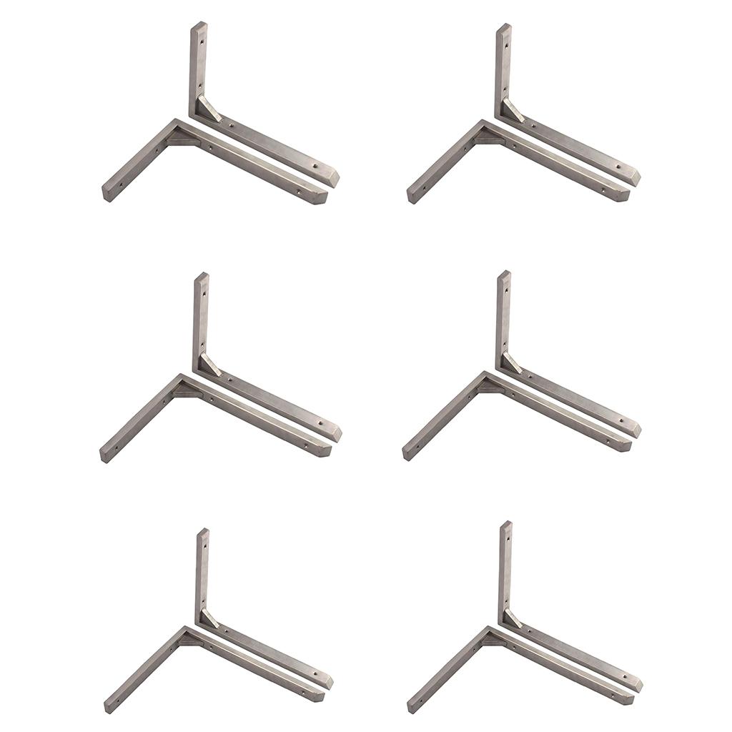 2x2 Pcs Stainless Steel Triangular Corner Wall Shelf Bracket Holder 6 Inch