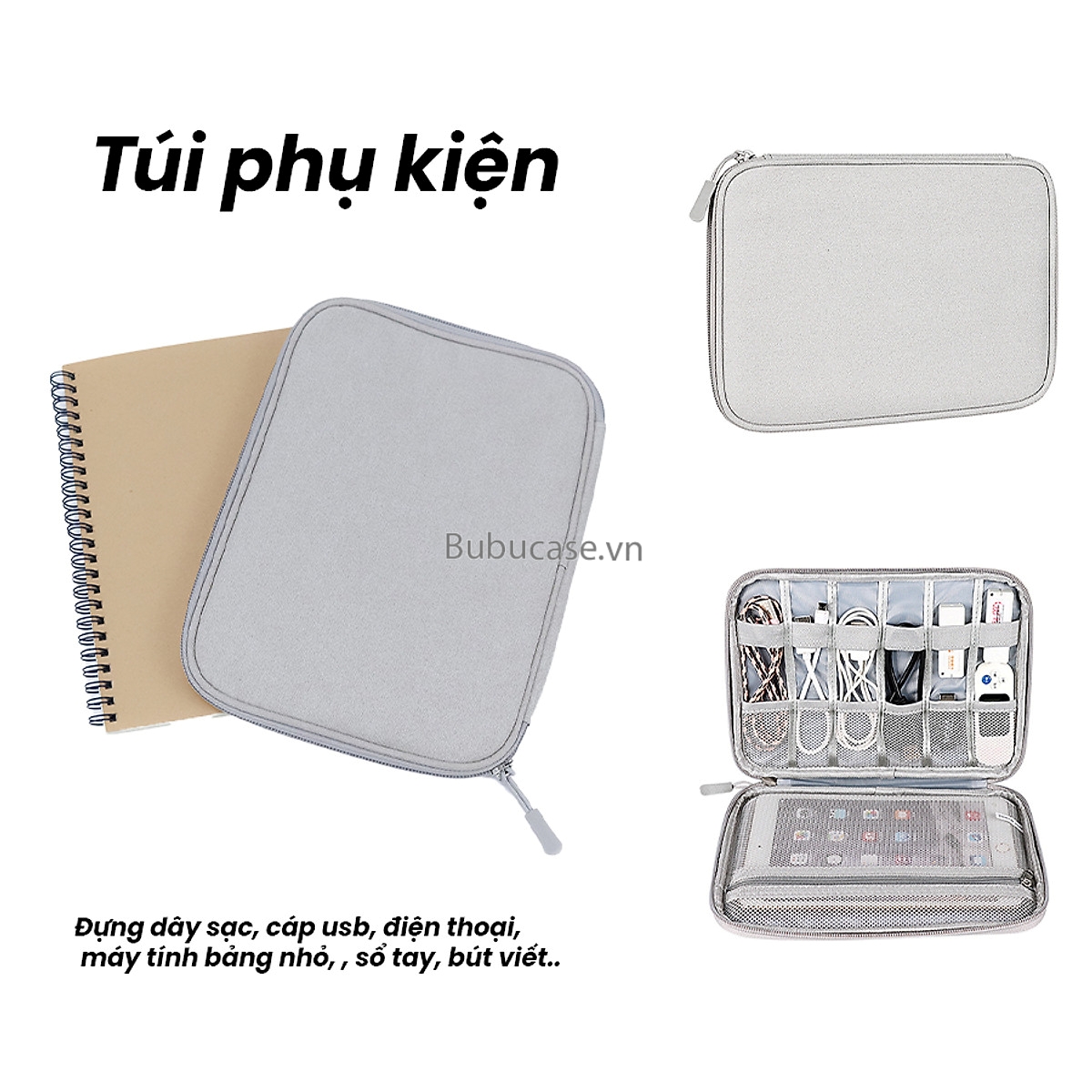 Túi Phụ Kiện Đa Năng Đựng Điện Thoại, Dây Sạc, Thẻ Nhớ - Chất Liệu Vải Agni Cao Cấp Chống Thấm - Nhỏ Gọn Tiện Dụng